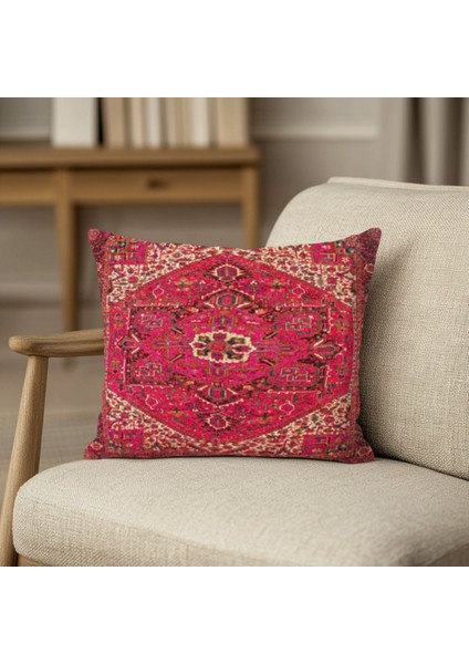 Çizgili Boho Desenli Yastık Kılıfı Kare