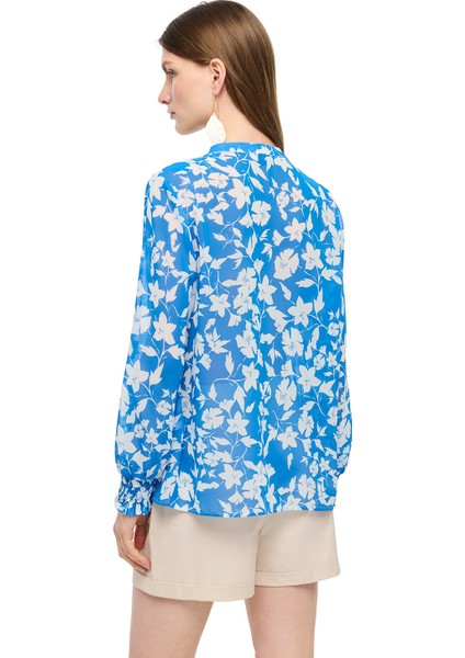 Mavi Beyaz Catos Regular Fit Bisiklet Yaka Bluz fiyatları