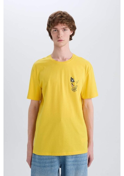 Yeni Sezon %100 Pamuk Looney Tunes Regular Fit Bisiklet Yaka Kısa Kollu Tişört