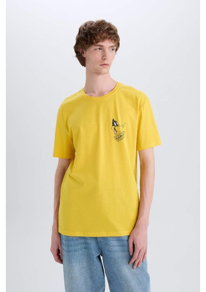Yeni Sezon %100 Pamuk Looney Tunes Regular Fit Bisiklet Yaka Kısa Kollu Tişört fırsatları