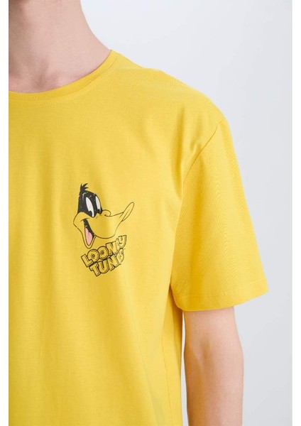 Yeni Sezon %100 Pamuk Looney Tunes Regular Fit Bisiklet Yaka Kısa Kollu Tişört indirimleri