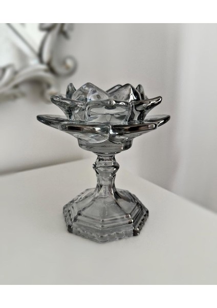 Kristal Ayaklı Lotus Füme Mumluk fiyatları