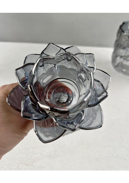 Kristal Ayaklı Lotus Füme Mumluk fırsatları