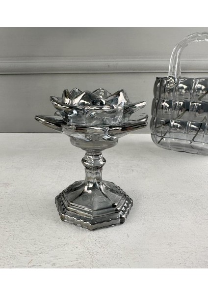 Kristal Ayaklı Lotus Füme Mumluk indirimleri