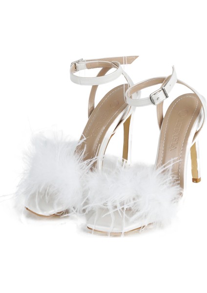 Diva Tüylü Stiletto Beyaz fırsatları