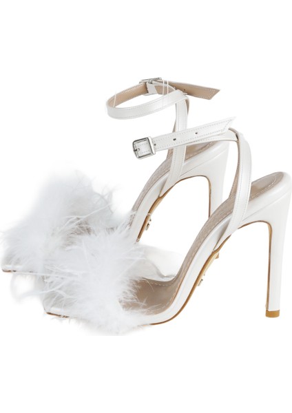 Diva Tüylü Stiletto Beyaz indirimleri