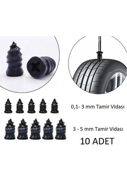 Lastik Tamir Kiti 10 Adet Kauçuk Çivi Parçaları Oto Kamyon Otobüsleri Motosiklet Tamir Seti Dublex
