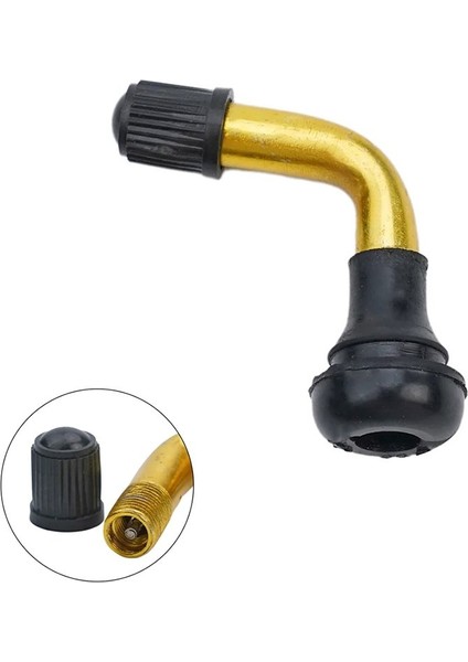 Tubeless Valf - Dubleks Sibop - E-Scooter Uyumlu, 90° Eğik Tip Lastik Valfi