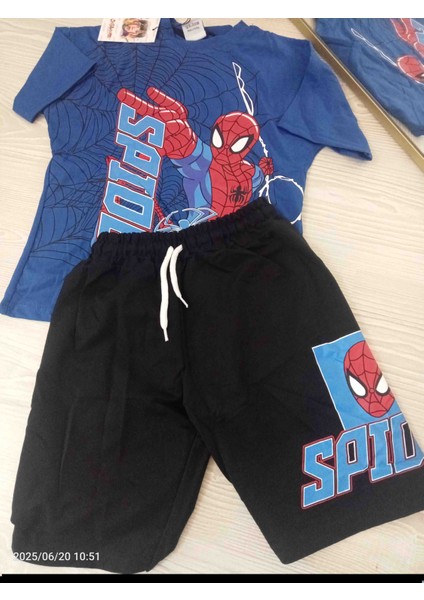 Spaydirmen Baskılı Erkek Çocuk Alt Üst Şortlu Takim