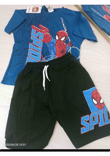 Spaydirmen Baskılı Erkek Çocuk Alt Üst Şortlu Takim modelleri