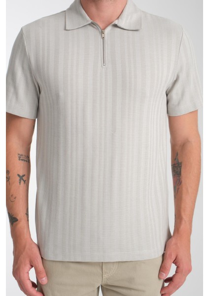 %100 Pamuk Erkek Fermuar Detaylı T-Shirt - Soft ve Basic Günlük Kullanım fiyatları