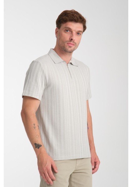 %100 Pamuk Erkek Fermuar Detaylı T-Shirt - Soft ve Basic Günlük Kullanım indirimleri