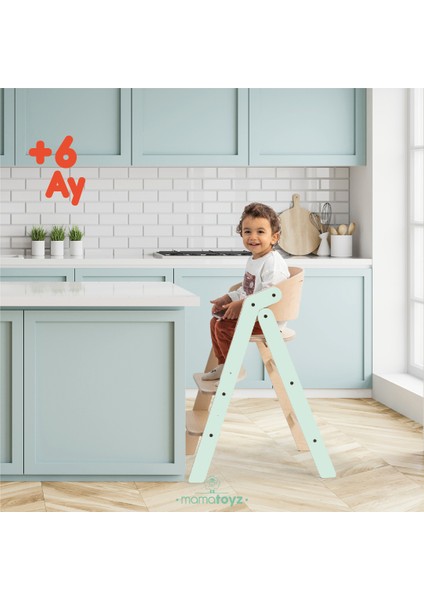 Mama Sandalyesi Ahşap - Sadece Sandalye Mychair Mint Renk - Aksesuarsız fiyatları