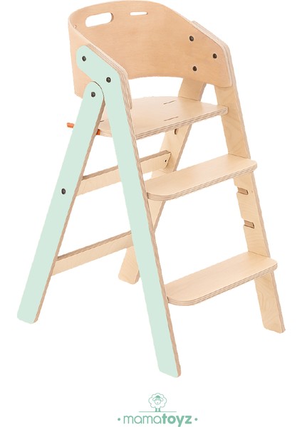 Mama Sandalyesi Ahşap - Sadece Sandalye Mychair Mint Renk - Aksesuarsız