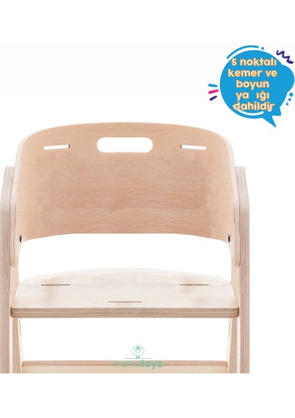 Mama Sandalyesi Ahşap - Sadece Sandalye Mychair Mint Renk - Aksesuarsız