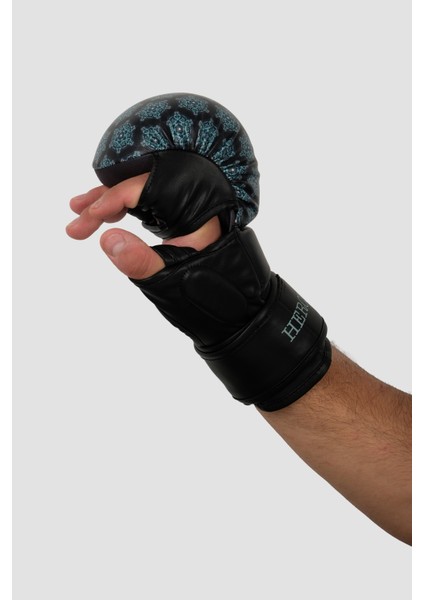 Mma Eldiveni - Desenli Siyah Mavi - Grappling, Bjj, Cage Fighting fırsatları