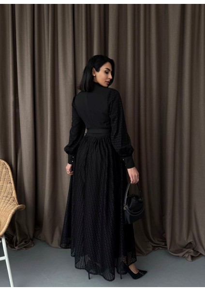 Ithal Tül Kumaş Dantel Detaylı & Astarlı Elbise(Kuşak Dahildir) indirimleri