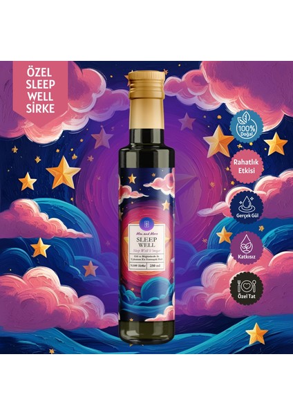 Sleep Well Sirke – Gül ve Böğürtlen Özlü, Doğal, Katkısız Gece Sirkesi, 250 ml