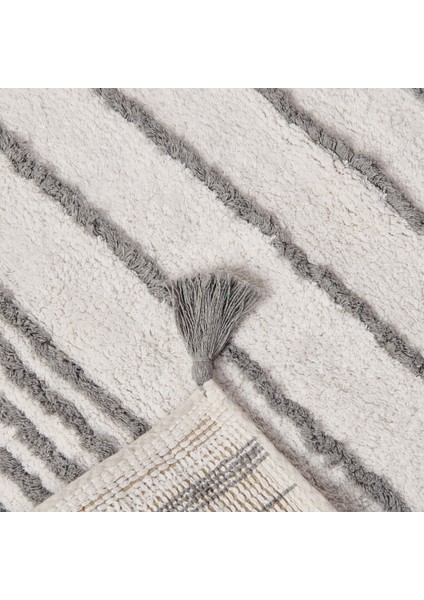 Soft Line Tufting Banyo Paspası - Beyaz - 60X90 cm