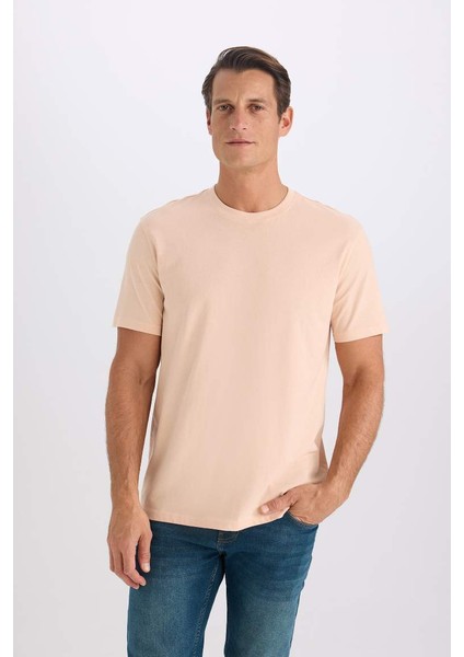Yeni Sezon %100 Pamuk New Regular Fit Bisiklet Yaka Basic Düz Kısa Kollu Tişört