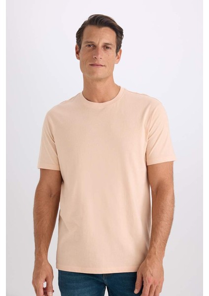 Yeni Sezon %100 Pamuk New Regular Fit Bisiklet Yaka Basic Düz Kısa Kollu Tişört fırsatları