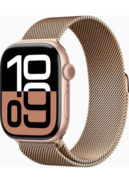 Apple Watch 10 9 8 7 6 Se Ultra Uyumlu 42 44 45 46 49MM Milano Metal Hasır Mıknatıslı Kordon Paslanmaz Çelik