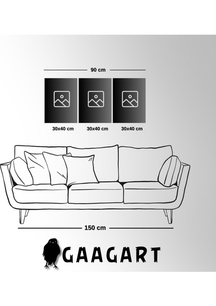 3'lü Kanvas Salon Tablosu Seti Soyut Soft Çiçek Tasarımı