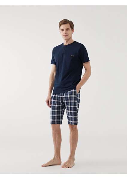 Yeni Sezon Standart Kalip Erkek Sortlu Pijama Takimi - S57116Z8