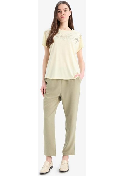 Yeni Sezon Straight Fit Cepli Basic Düz Aerobin Pantolon fiyatları