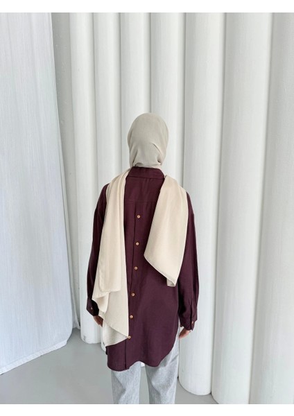Düğme Keten Gömlek-Bordo 1362 fiyatları