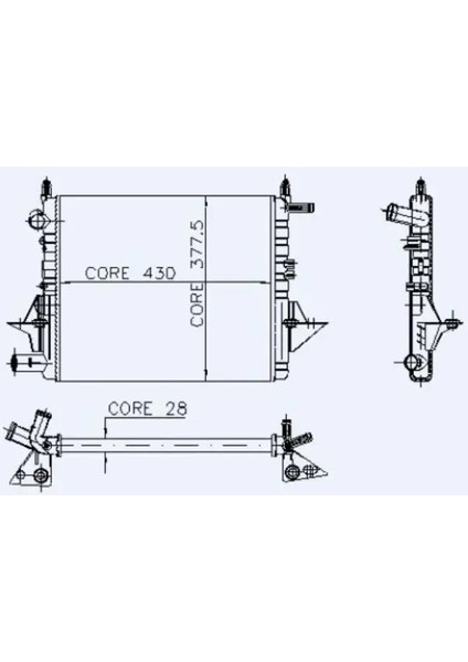 Motor Radyator Twıngo (96) / (2 Sıra Al+Pl) / (430X377X28)