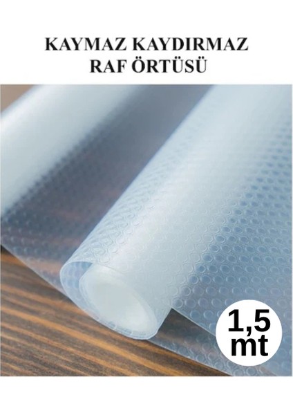 4 Adet Beyaz Renk 1.5 Metre Kaymaz Dolap Raf Çekmece Örtüsü - Eva Malzeme - Beyaz fırsatları