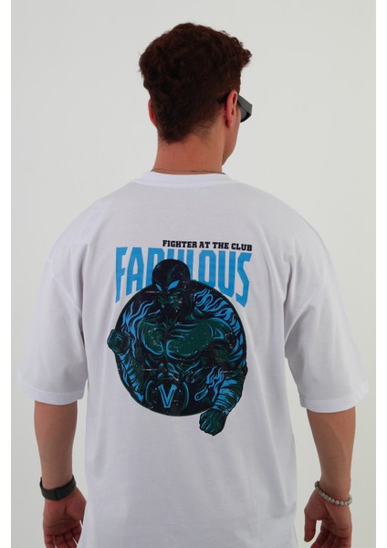 Fabulous-Oversize Tişört | Sırt Baskılı – Minimal Göğüs Desenli Unisex Tshirt