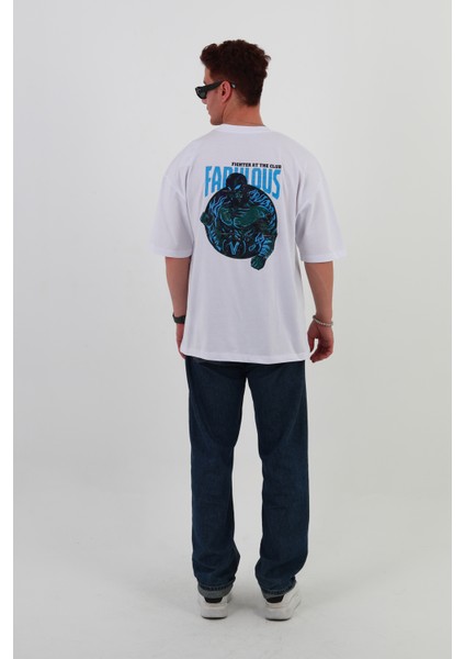 Fabulous-Oversize Tişört | Sırt Baskılı – Minimal Göğüs Desenli Unisex Tshirt