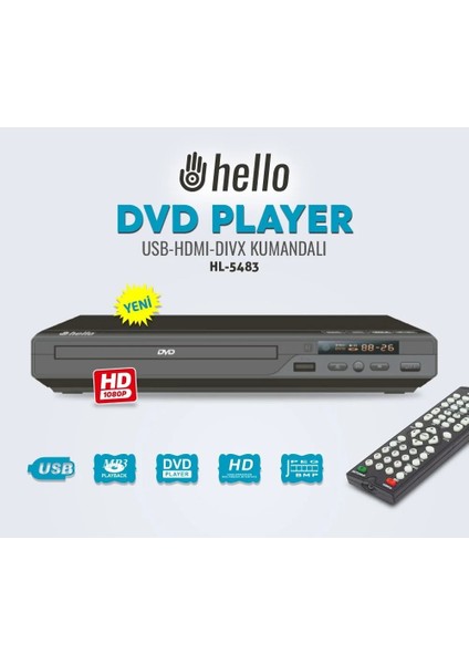 Usb-Hdmı Kumandalı Hd Dvd/dıvx Player