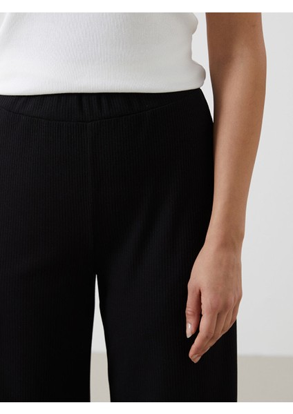 Yeni Sezon Beli Lastikli Dokulu Genis Paca Kadin Pantolon - S5GN54Z8 modelleri