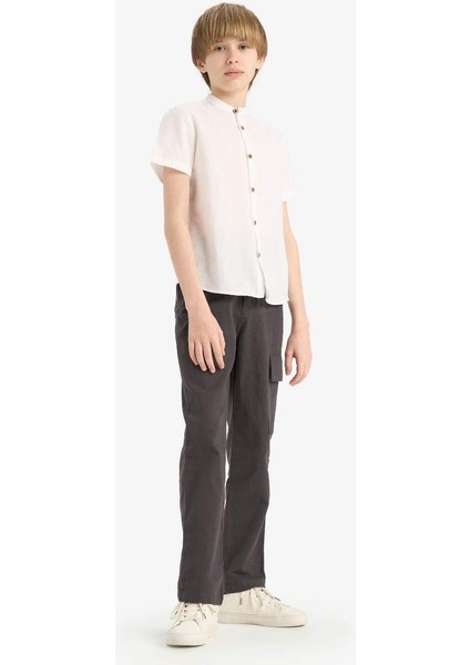 Yeni Sezon Erkek Çocuk Standart Paça Keten Karışımlı Pantolon modelleri
