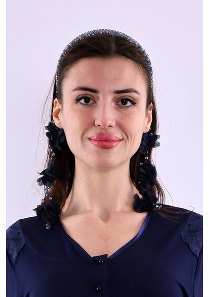 1012 Lacivert Sarkan Küpeli Inci Lohusa Taç fiyatları