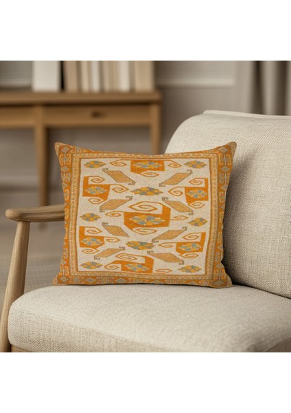 Retro Stil Renkli Kırlent Kılıfı Kare