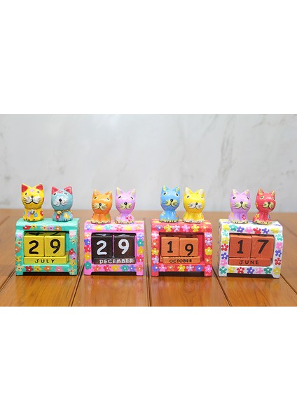 Ahşap Kedili Takvim