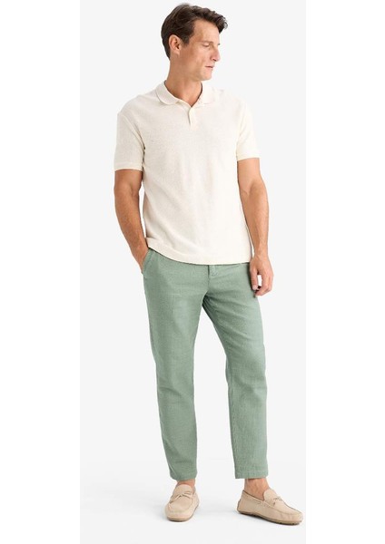 Yeni Sezon %100 Pamuk Yazlık Jogger Pantolon Regular Fit Normal Kesim Keten Görünümlü Düz Paça Cepli fiyatları