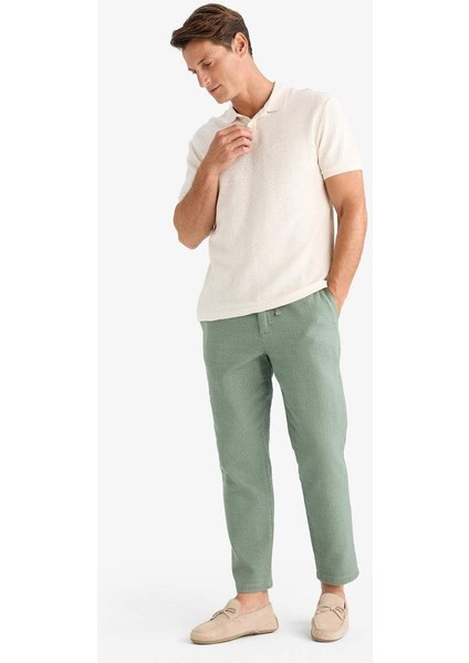 Yeni Sezon %100 Pamuk Yazlık Jogger Pantolon Regular Fit Normal Kesim Keten Görünümlü Düz Paça Cepli modelleri