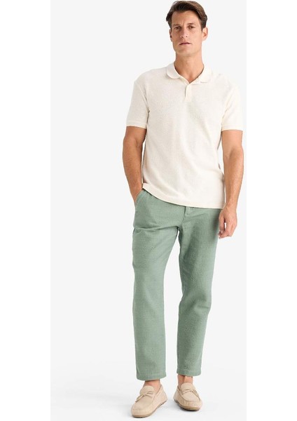 Yeni Sezon %100 Pamuk Yazlık Jogger Pantolon Regular Fit Normal Kesim Keten Görünümlü Düz Paça Cepli indirimleri