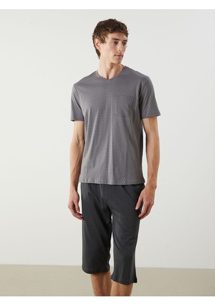 Yeni Sezon Standart Kalip Erkek Sortlu Pijama Takimi - S5FU30Z8