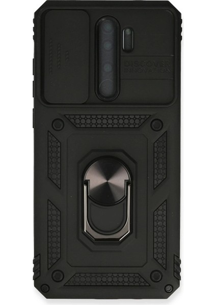 Xiaomi Redmi Note 8 Pro Kılıf Pars Lens Yüzüklü Silikon - Siyah Bstmy