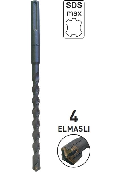 TD50447 32X570MM Sds-Max 4 Elmaslı Matkap Ucu