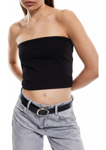 Yeni Sezon Pamuklu Straplez Kolsuz Slim Fit Crop Bluz modelleri
