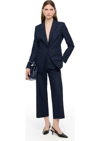 Lacivert Ginas Regular Fit Yüksek Bel Pantolon