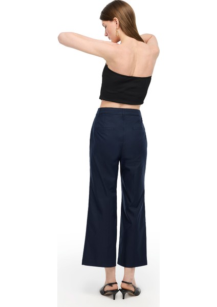 Lacivert Ginas Regular Fit Yüksek Bel Pantolon modelleri