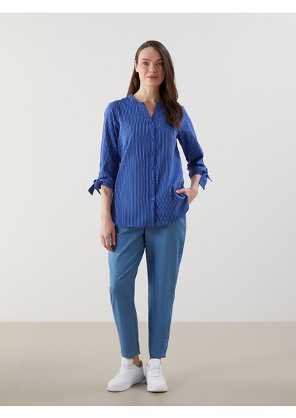 Yeni Sezon Cizgili Poplin Kadin Gomlek - S57163Z8 fiyatları
